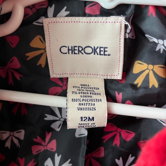 Red tiered ruffle coat Sz 12m - Picture 3 of 5